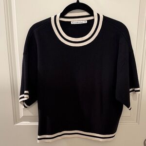 Abercrombie & Fitch Black Sweater with Cream Accents